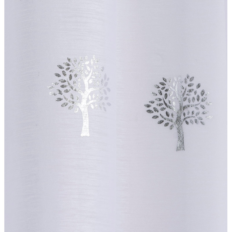 Roemer Sheer Curtain Pair, White, 140cm Width x 122cm Drop
