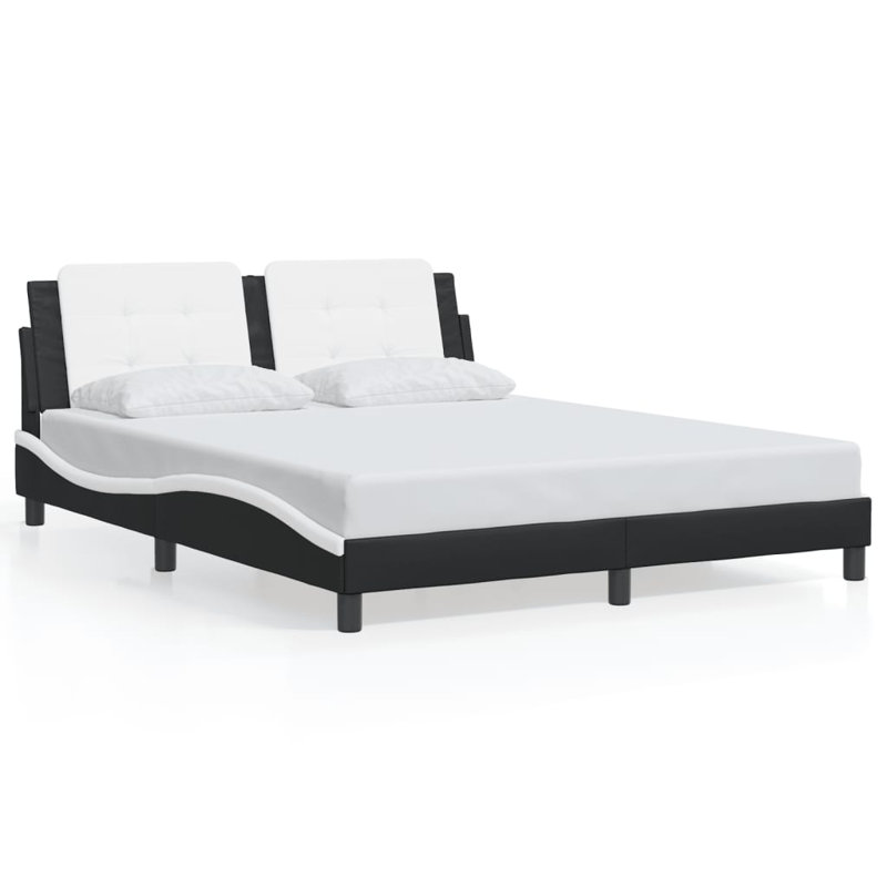 Structure de lit vidaXL avec DEL sans matelas Zadar noir 152x203 cm, Noir, Grand