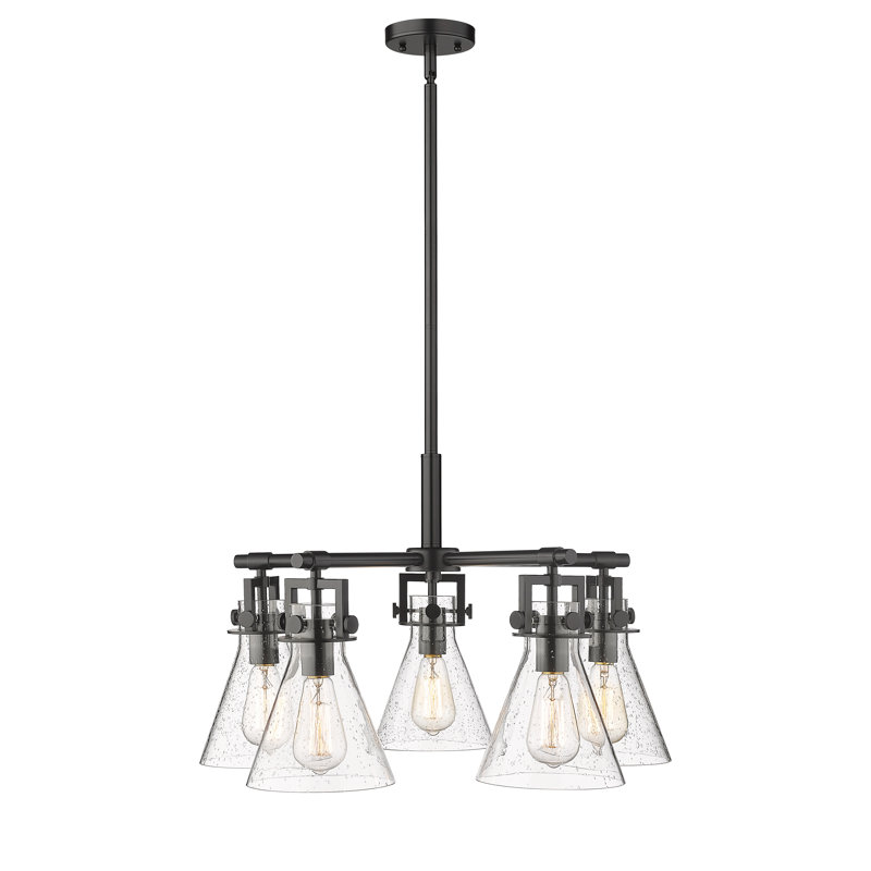 Lustre suspendu 5 lumières Barineau, Bullé, Noir mat
