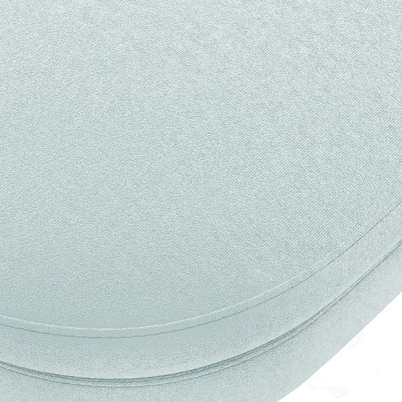 Oval Storage Bench With Metal Legs, Cyan