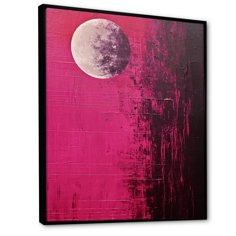 " Moon Mystery Luminosity ", 32" H x 16" W x 1" D, Black Floater Frame