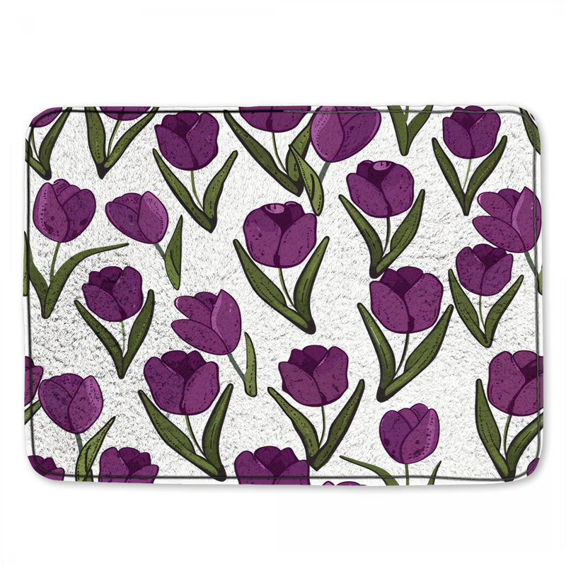 Tapis de bain Tulip Floral, L 34 po x L 21 po