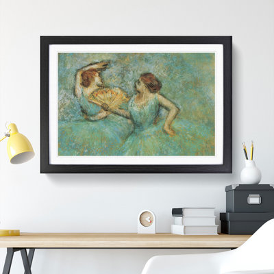 Two Ballet Ballerina Dancers in Green by Edgar Degas - Picture Frame Painting