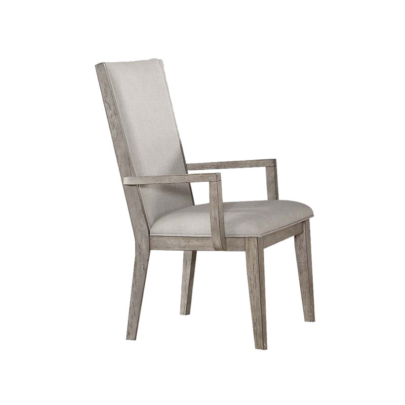 Ensemble de 2 fauteuils en tissu Rocky et finition chêne gris