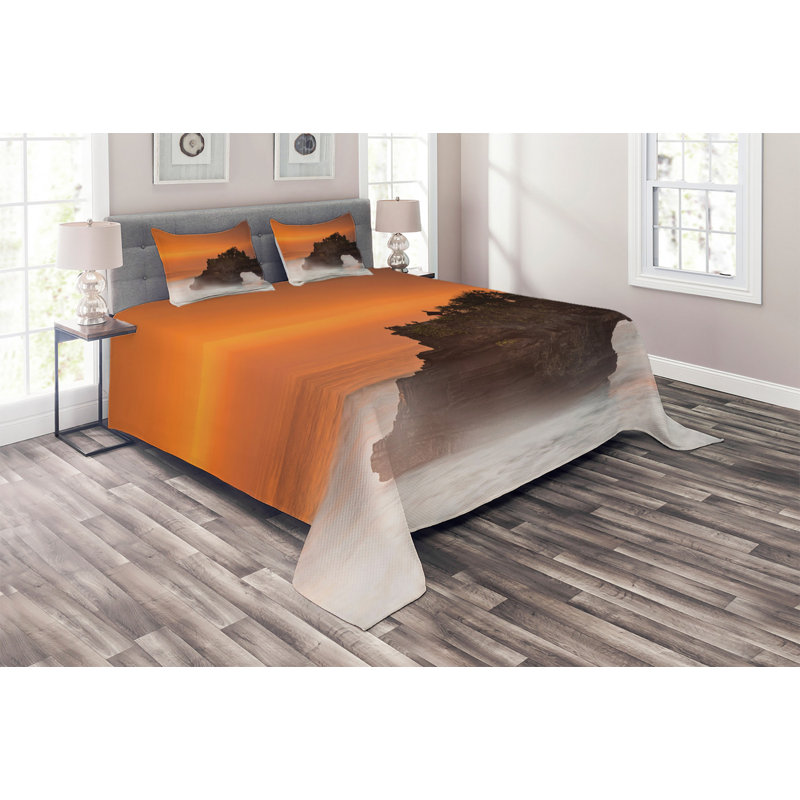 Coastal Polyester Coverlet, King Bedspread + 2 Shams