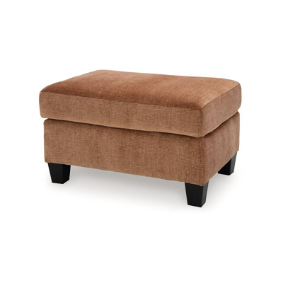 Emilia Rectangular Ottoman Bench, Soft Clay Brown Polyester 24X34 Inch