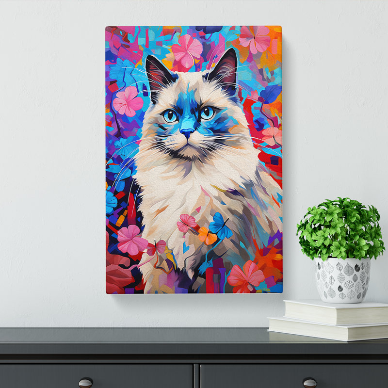 Ragdoll Cat Colour Field No.3 - Wrapped Canvas, 50cm H x 35cm W x 3cm D