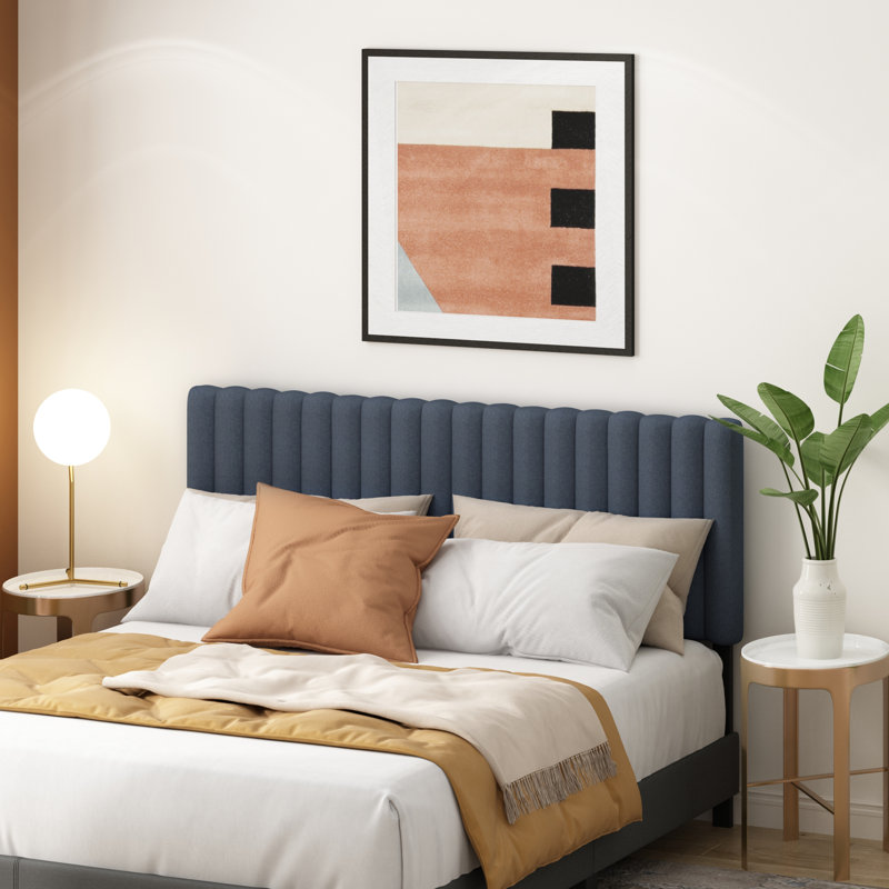 Karp Upholstered Headboard, Blue, Queen