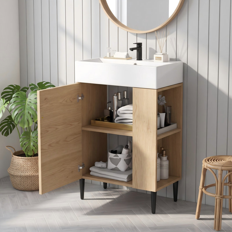 Ensemble de meuble-lavabo simple 21,6 po Nelligan, Wood