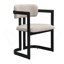 Ensemble de 2 chaises de salle à manger rembourrées en tissu avec structure en métal noir, capacité de poids de 265 lb-958053943