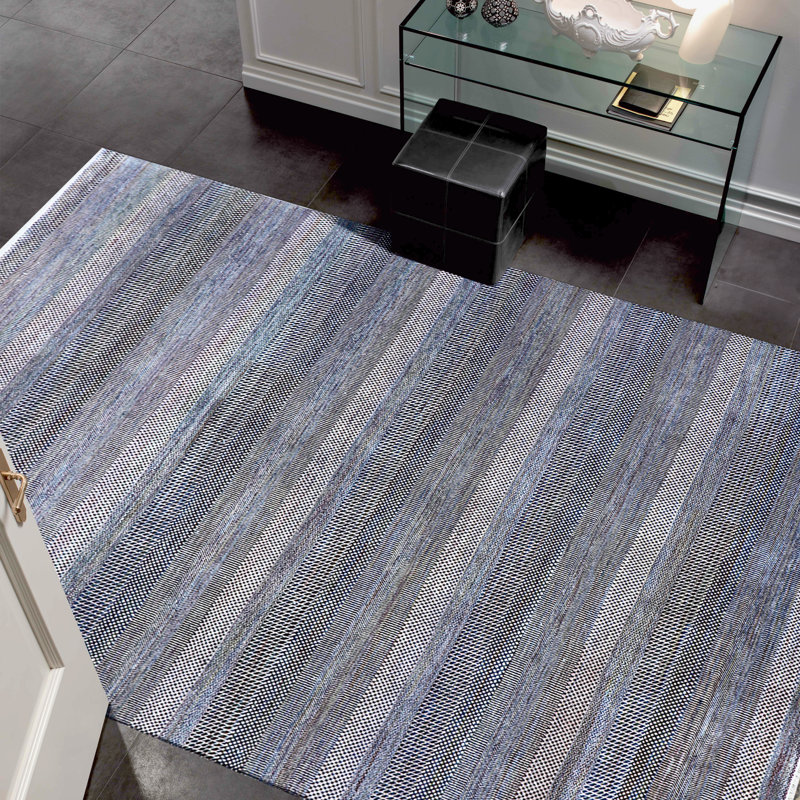 Striped Area Rug in Pink, Rectangle 8' x 10'