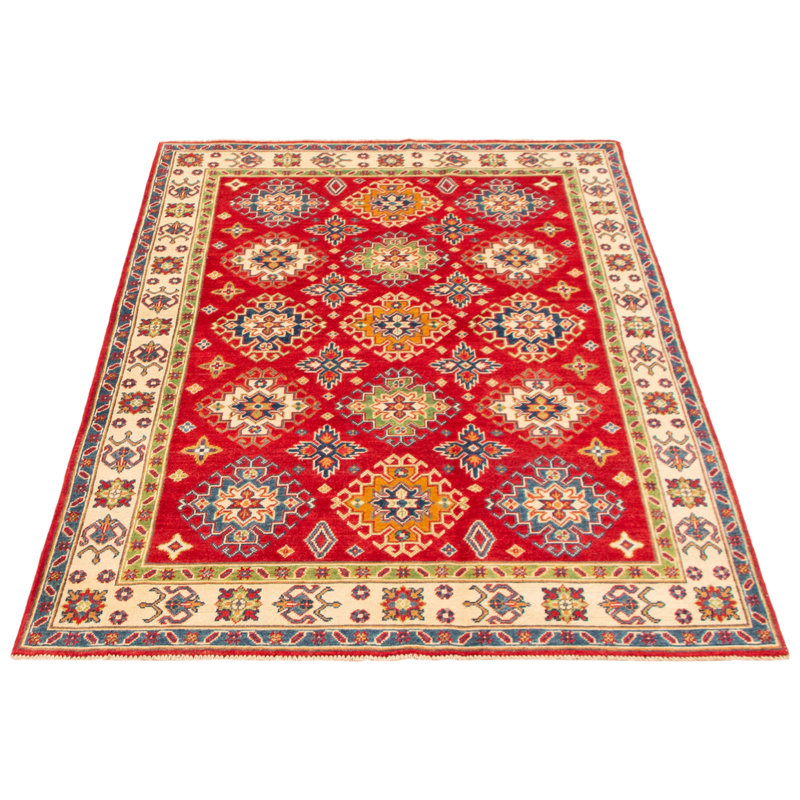 Tapis rouge foncé Malayka Gazni 5 pi 0 po x 7 pi 8 po