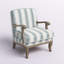 Fauteuil rembourré rayé avec cadre en bois massif Amilio-1293852599