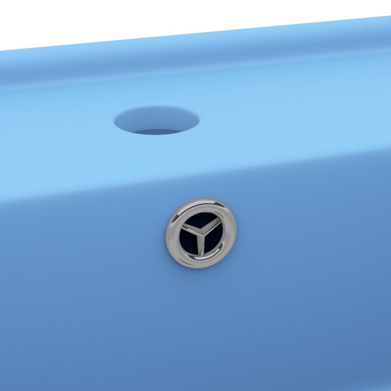 Belfry Bathroom Juillac 410mm L x 410mm W Ceramic Square Sink with Overflow, Light Blue