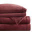 Ensemble de 4 draps pleine grandeur de couleur bourgogne - 100% ultra doux et confortable, brossé des deux côtés pour plus de chaleur en velours