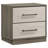 2-Drawer Nightstand Bedside Table Grey Oak
