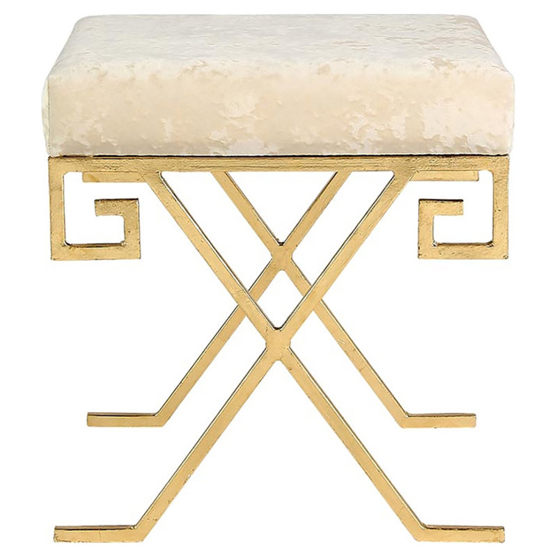 Salonica Upholstered Bench, Royal Gold/A La Mode Ivory 