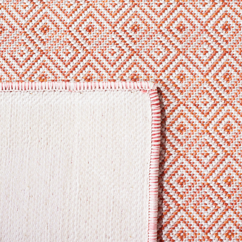 Hukill 230 Area Indoor/Outdoor Area Rug In Terracotta / Ivory, Rectangle 4' x 6'