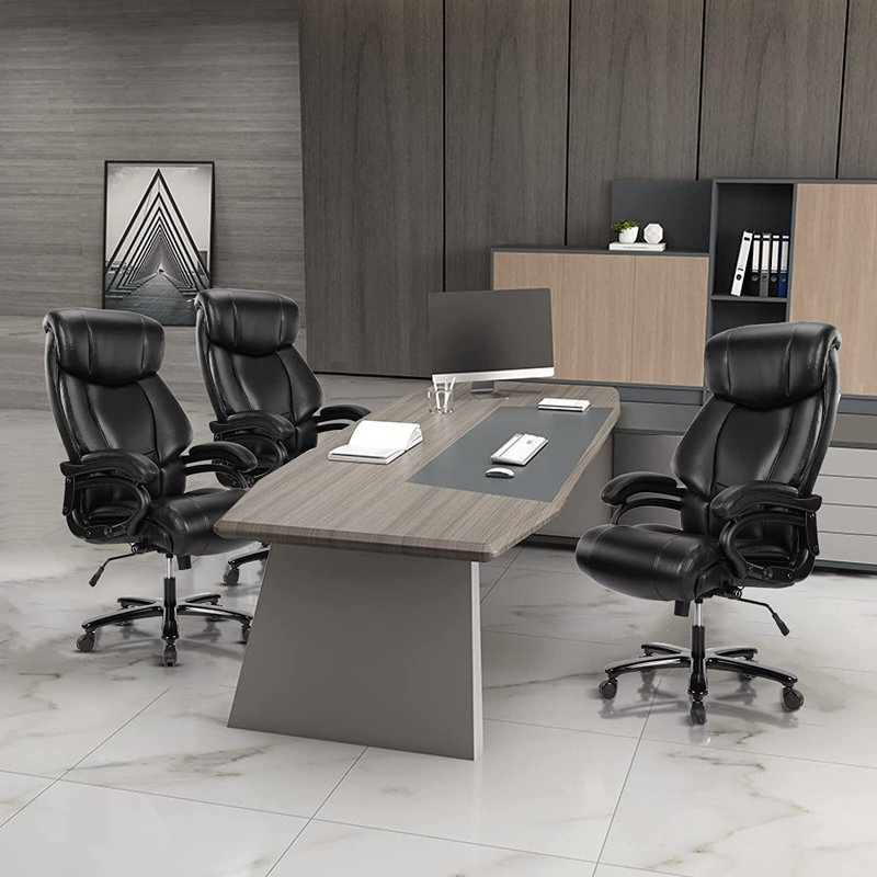 Chaise de bureau ergonomique en similicuir Lanyah, Noir