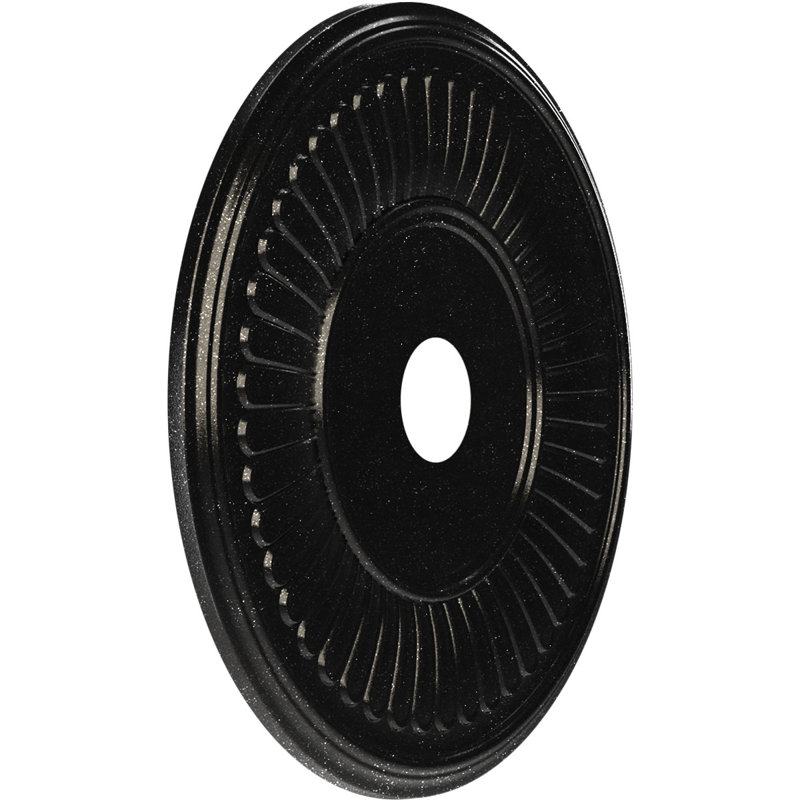 Médaillon de plafond Berkshire en PVC thermoformé, H 22 po x l 22 po x P 1 po, Galaxie métallique texturée