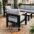 5 Pieces Outdoor Aluminum Furniture Set With Fire Pit Table For Outside Patio, Modern Patio Conversation Chat Set-752935207