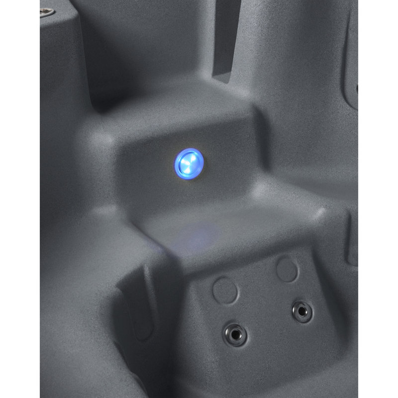 Gray Round 6-Person Polyethylene Hot Tub with 20 Jets
