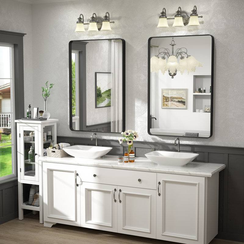 High-Strength Tempered Glass and Aluminum Alloy Framed French Cleat Mounted Wall Decor Bathroom Vanity Mirror with 5-Year Warranty 