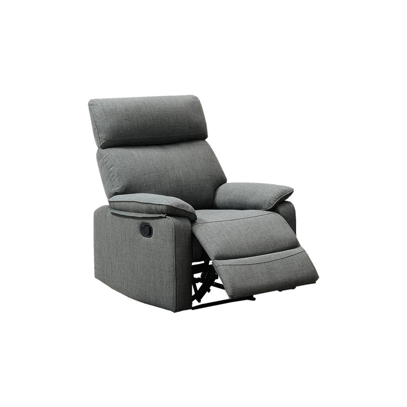 Fauteuil inclinable gris en métal avec cadre rembourré pour une maison élégante