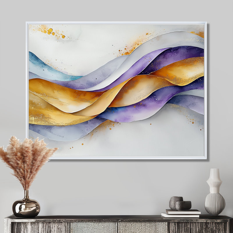 Amaral - Abstract Wall Art, Cadre flottant, H 24 po x l 32 po, Blanc