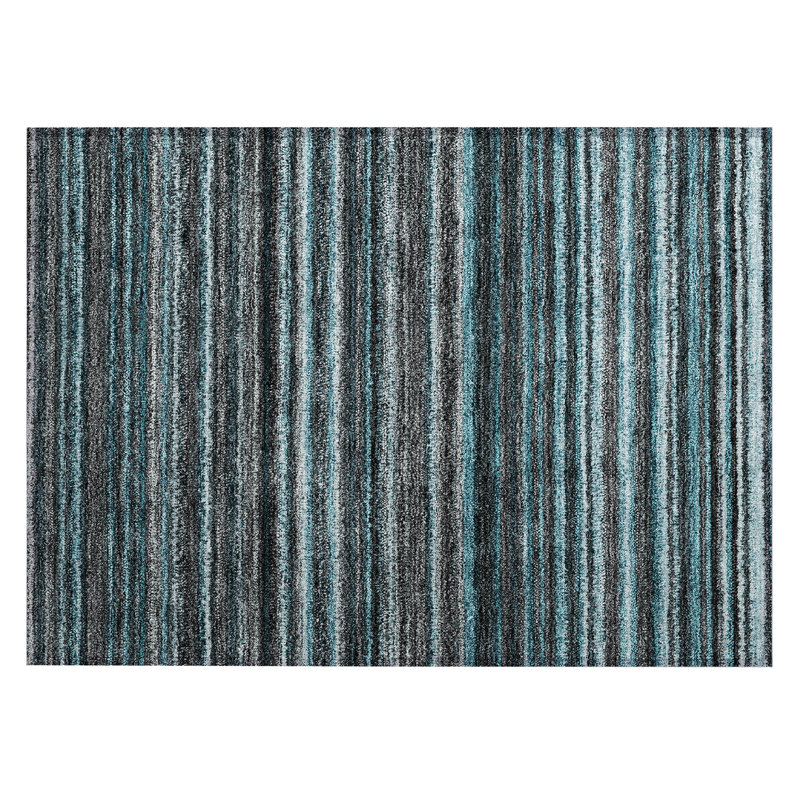 Augustinus Washable Striped Indoor / Outdoor Rug, Rectangle 1'8" x 2'6"
