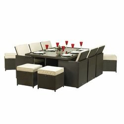 Rectangular 10 - Person 200cm Long Dining Set with Cushions