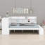 Structure de lit de jour fonctionnelle avec tablettes de rangement, armoire à chaussures et ports de chargement USB-716230288