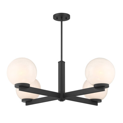 Claudette 4-Light Chandelier in Matte Black