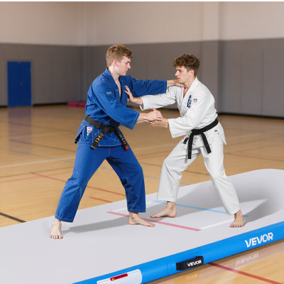 Tapis de lutte gonflable de 10 pi x 5 pi, tapis épais d'arts martiaux pour la gymnastique à l'intérieur et à l'extérieur, tapis d'entraînement pliables en PVC avec pompe à air de 600 W, pour le gymnastique, Tatami