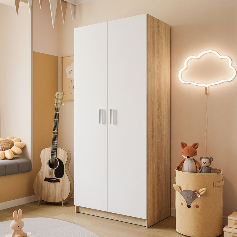 Aleksandras 2 Door Manufactured Wood Wardrobe
