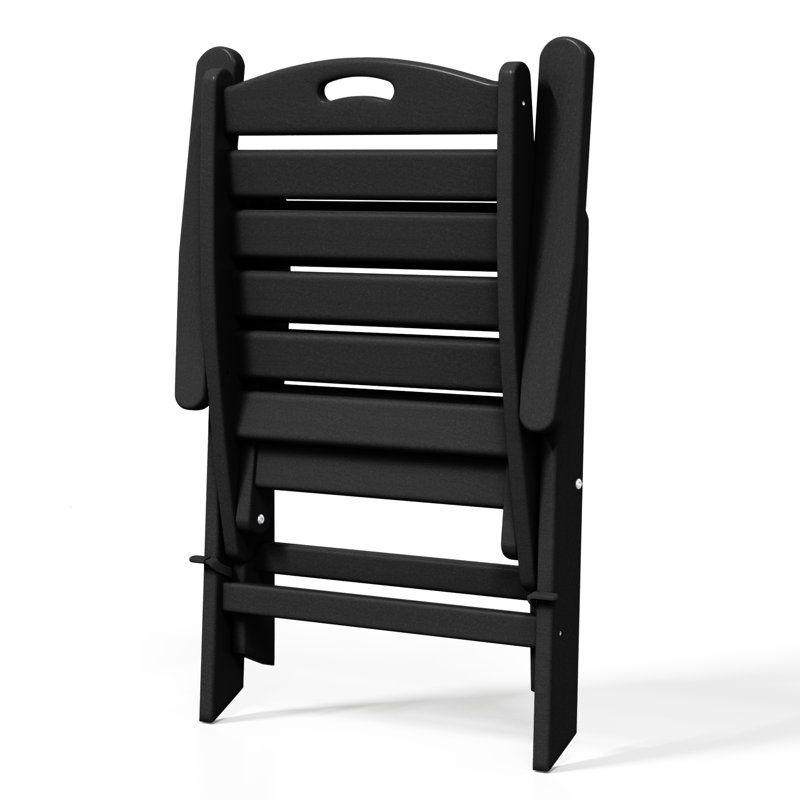 Ensemble de 2 chaises de patio pliantes à dossier haut, Noir