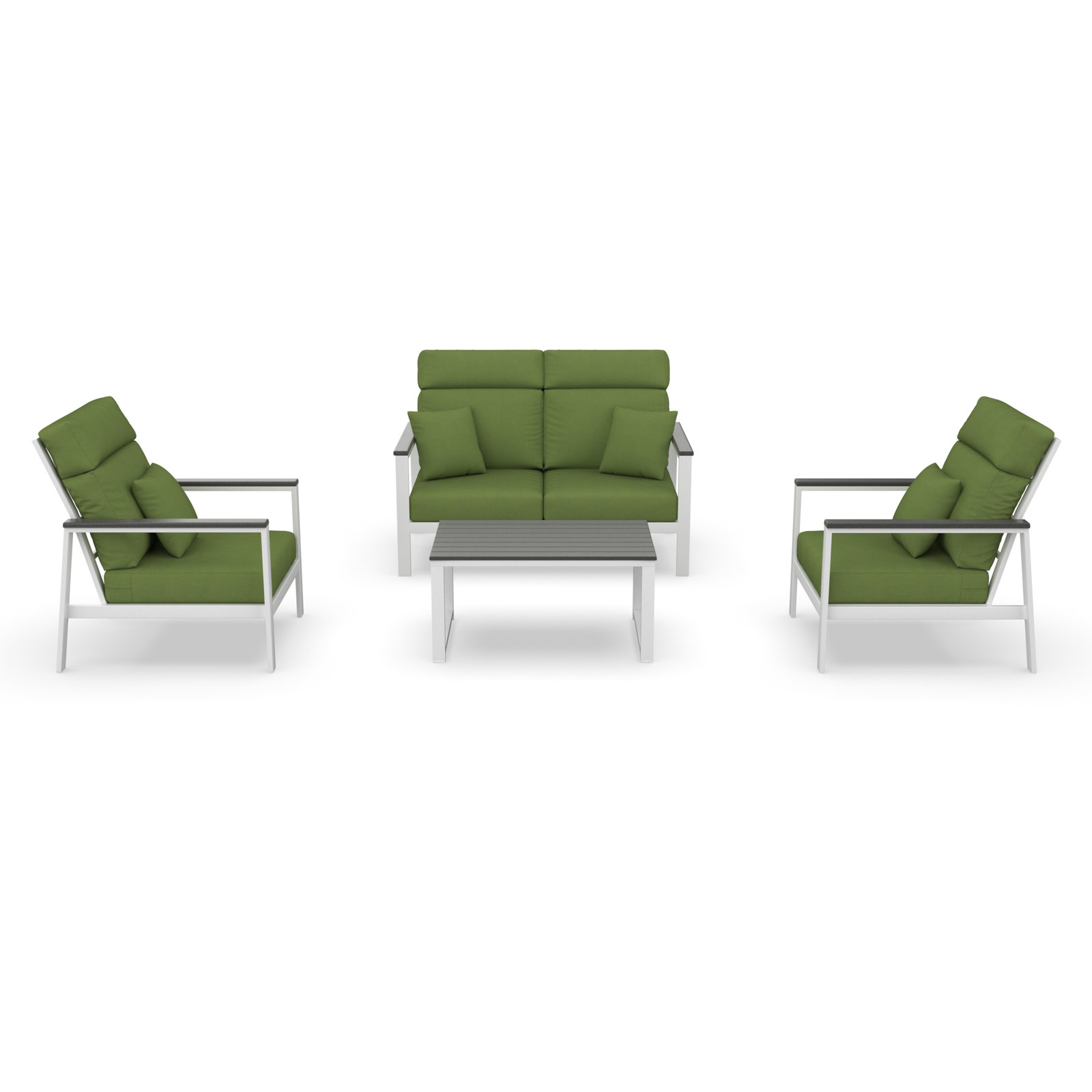 Townsend 4-Person Sunbrella® Patio Seating Group, Spectrum Cilantro, Gray