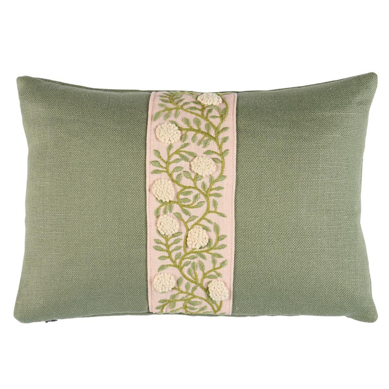 Ashoka Lumbar Pillow, Leaf/Blush Floral