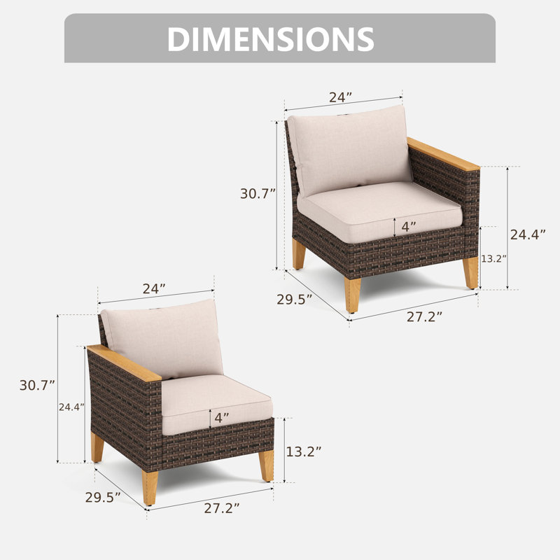 Premium All-Weather Wicker Outdoor Lounge Chair, Beige