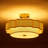 Modern Drum Linen Semi Flush Mount Ceiling Light Fixture
