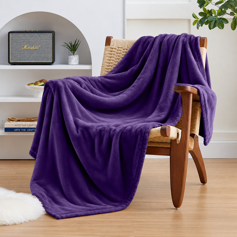 Imperial Homeware London Knitted Blanket, Single, Purple