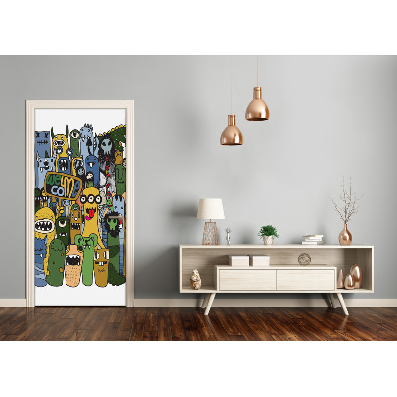 Crazy Monsters S Door Decal