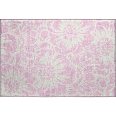 Premium Machine Washable Cerrito AMF551 Pink Rug