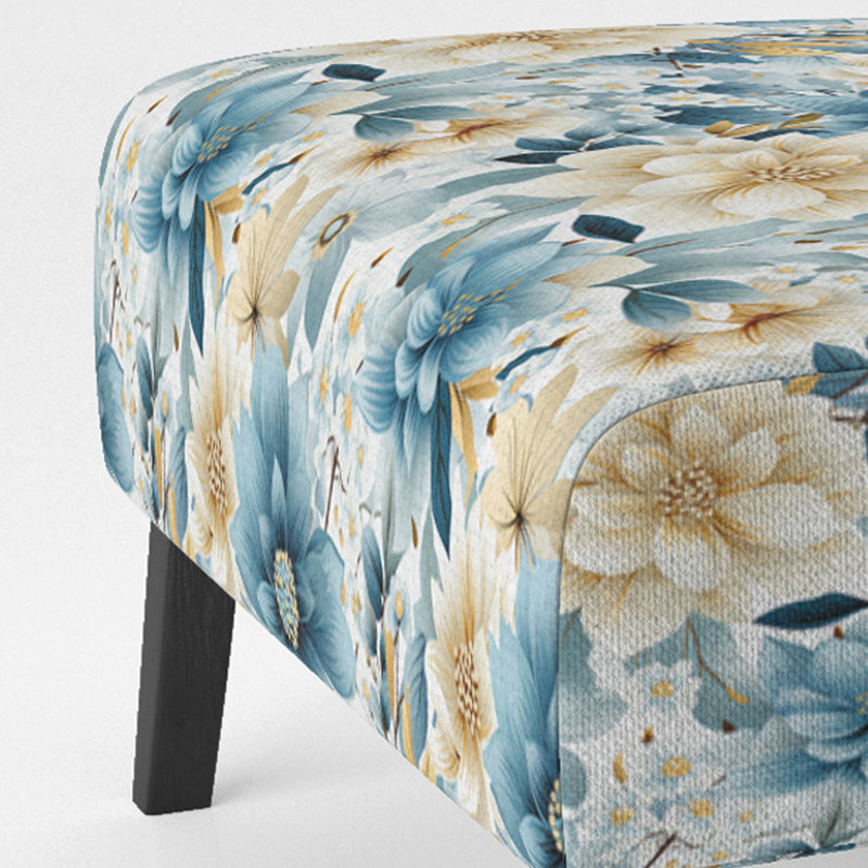 Rustic Victorian Brocade Victorian Motif - Chaise d'appoint de chalet rembourrée à motif floral
