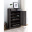 Armoire porte-chaussures 15 paires - deux portes, tiroir, version grise