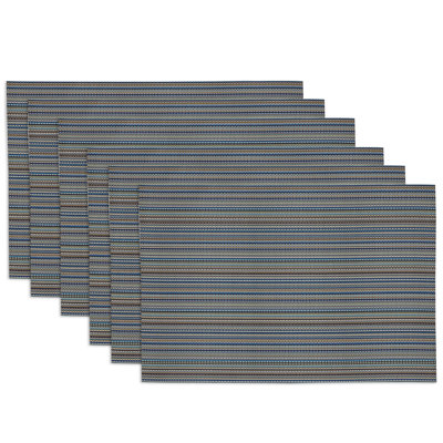 Risa Vinyl Striped Rectangle Placemat