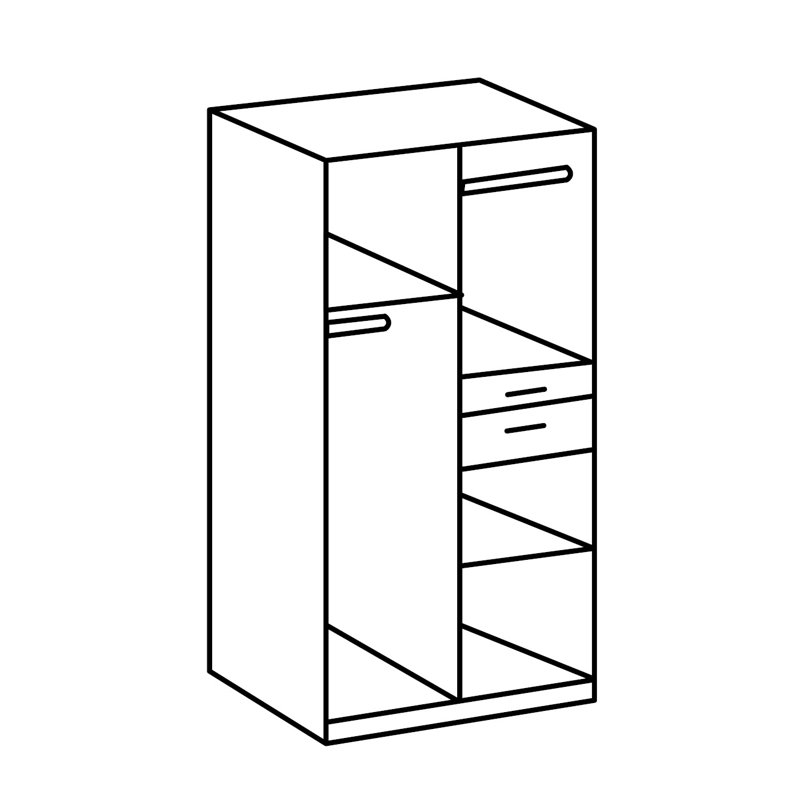 Bengt Solid + Manufactured Wood Wardrobe, Matt White