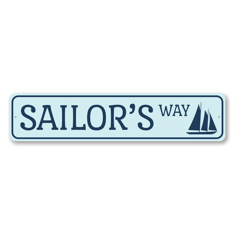 Plaque en aluminium Sailors Way, H 6 po x l 24 po x P 0,063 po
