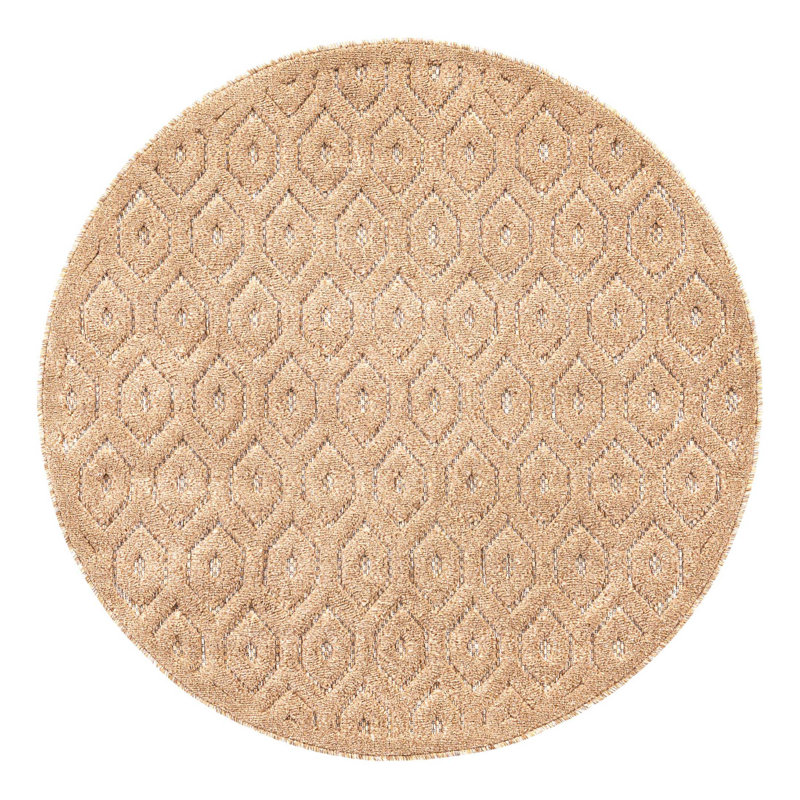 Tapis intérieur / extérieur beige Heberling, Rond 4 pi