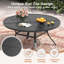Ensemble repas d'extérieur pour patio - table ronde de 47 po avec trou pour parasol et 6 chaises empilables-1972583280